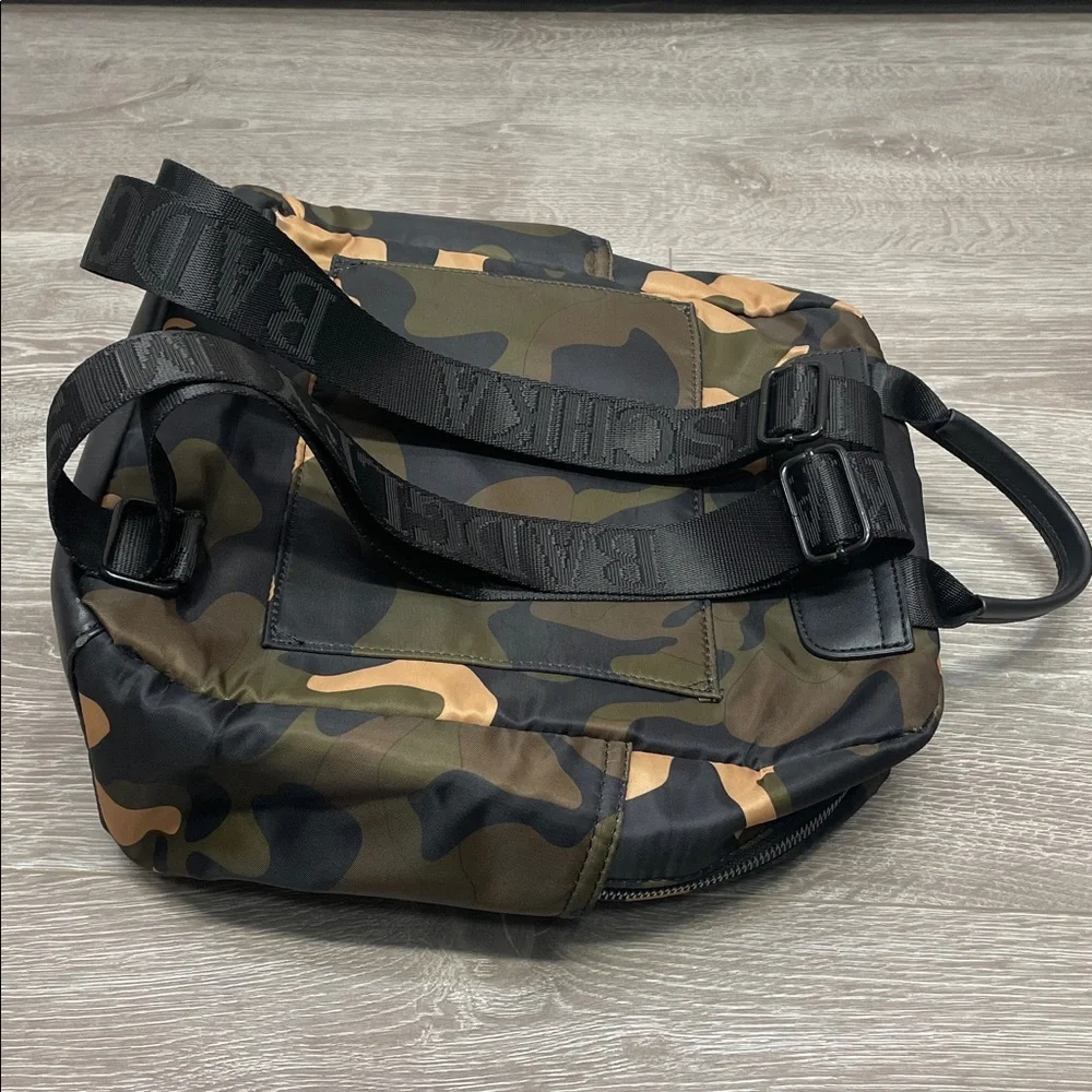 Badgley Mischka Camo Camouflage Laptop Backpack Khaki Green Brown Black